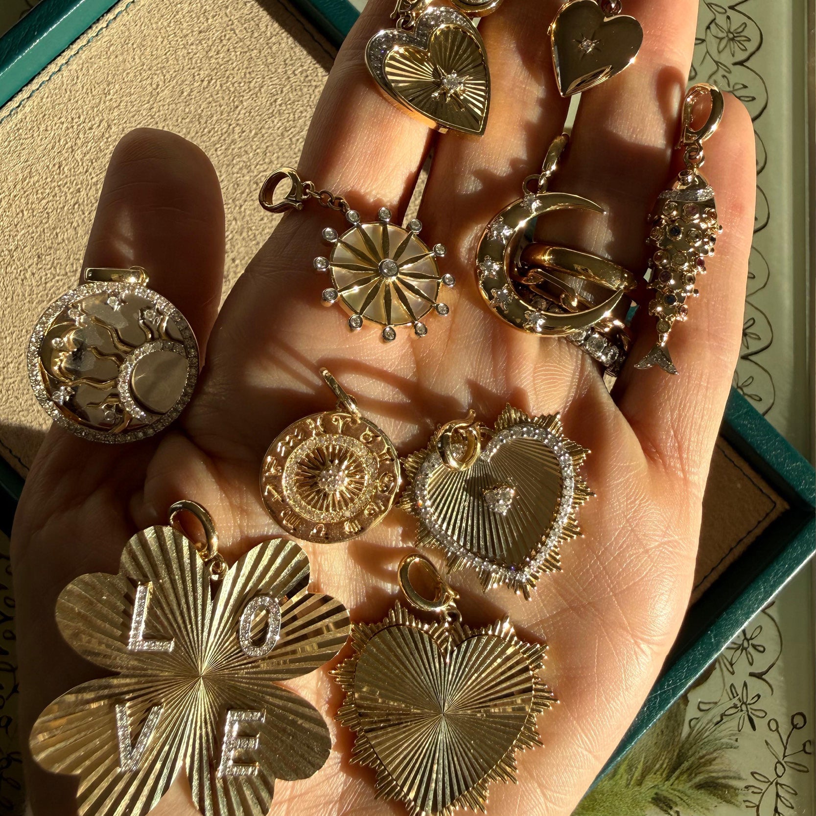 Sun & Moon Diamond Charm