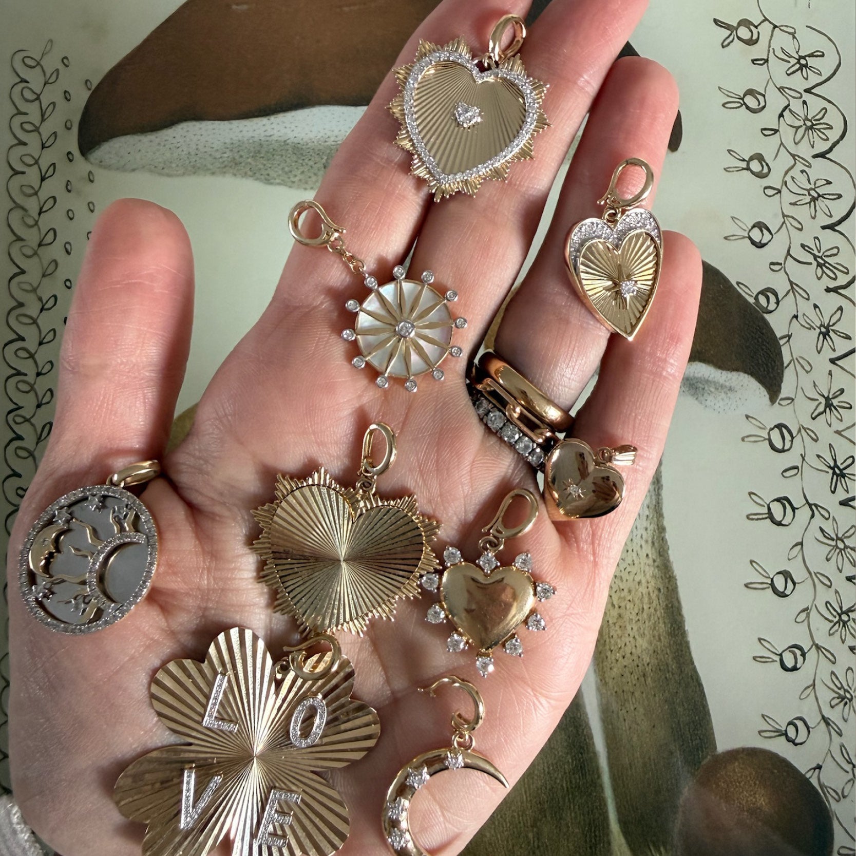 Radiant Diamond Heart Charm