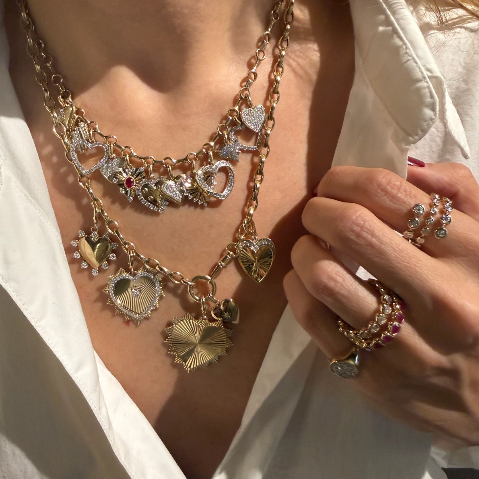 Radiant Diamond Heart Charm