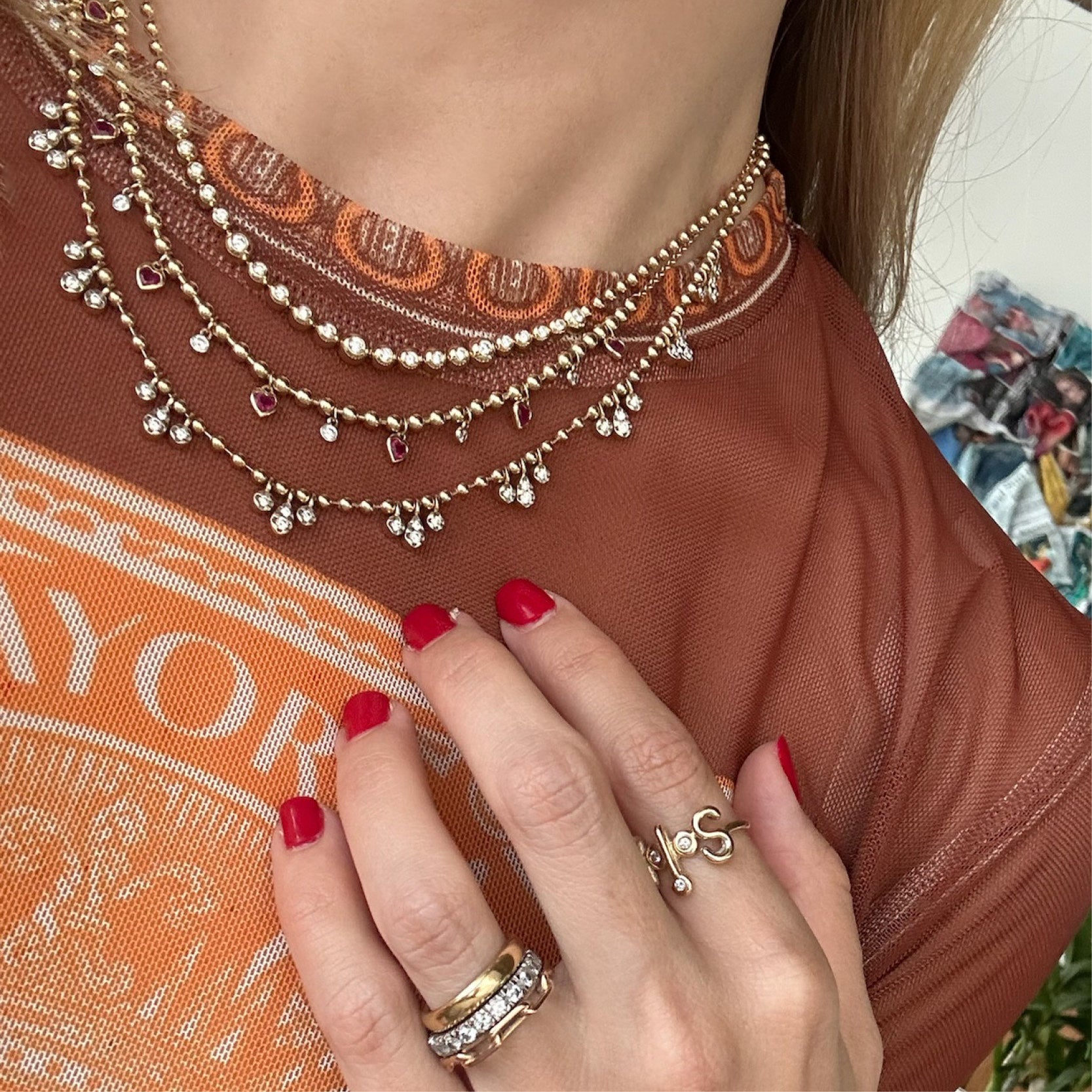 Multi 3-Stone Necklace