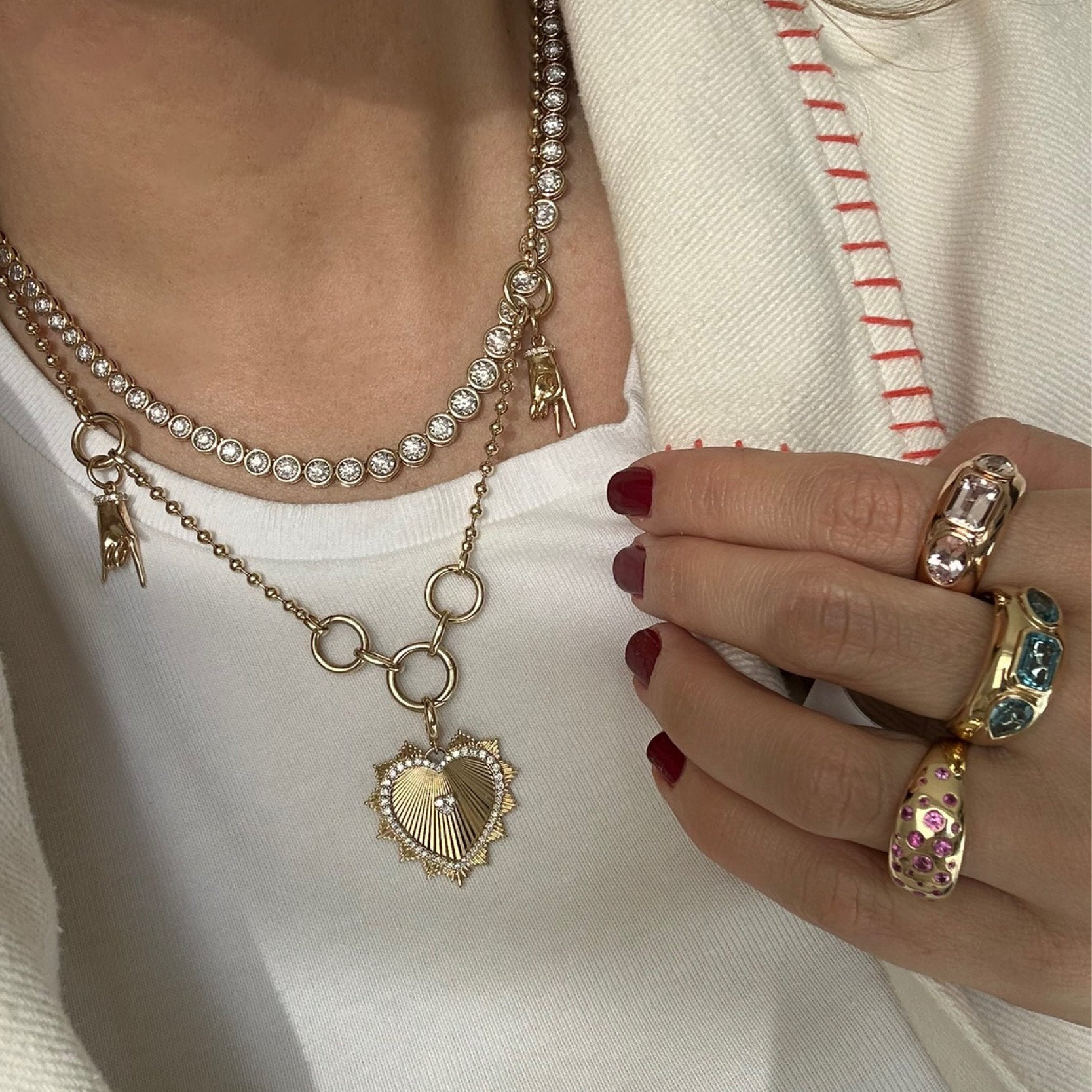 Radiant Diamond Heart Charm