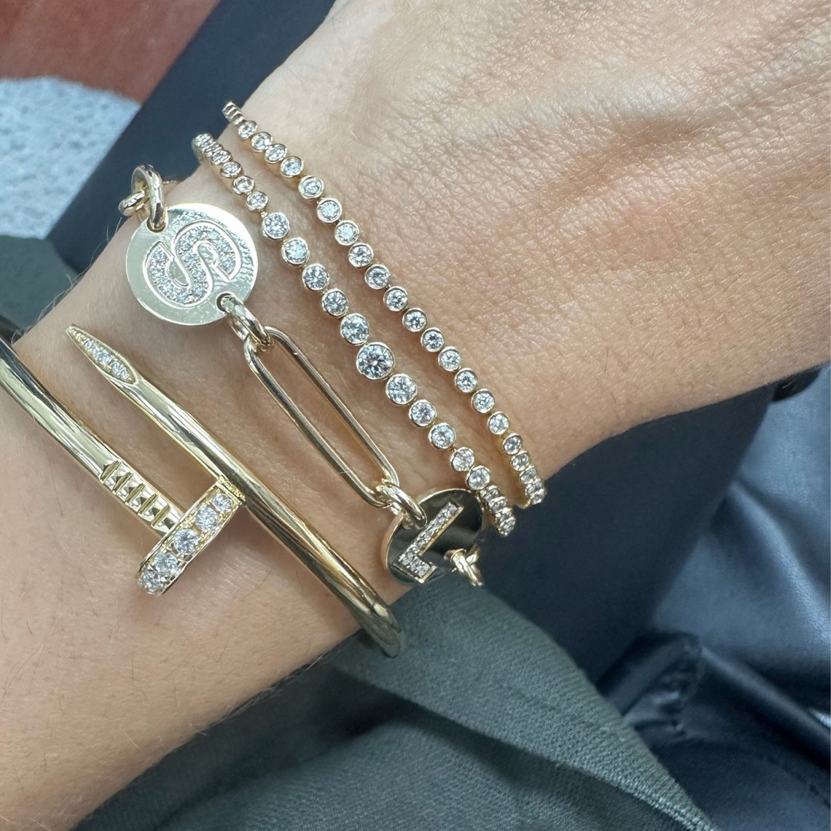 Mixed Link Bracelet with Charms