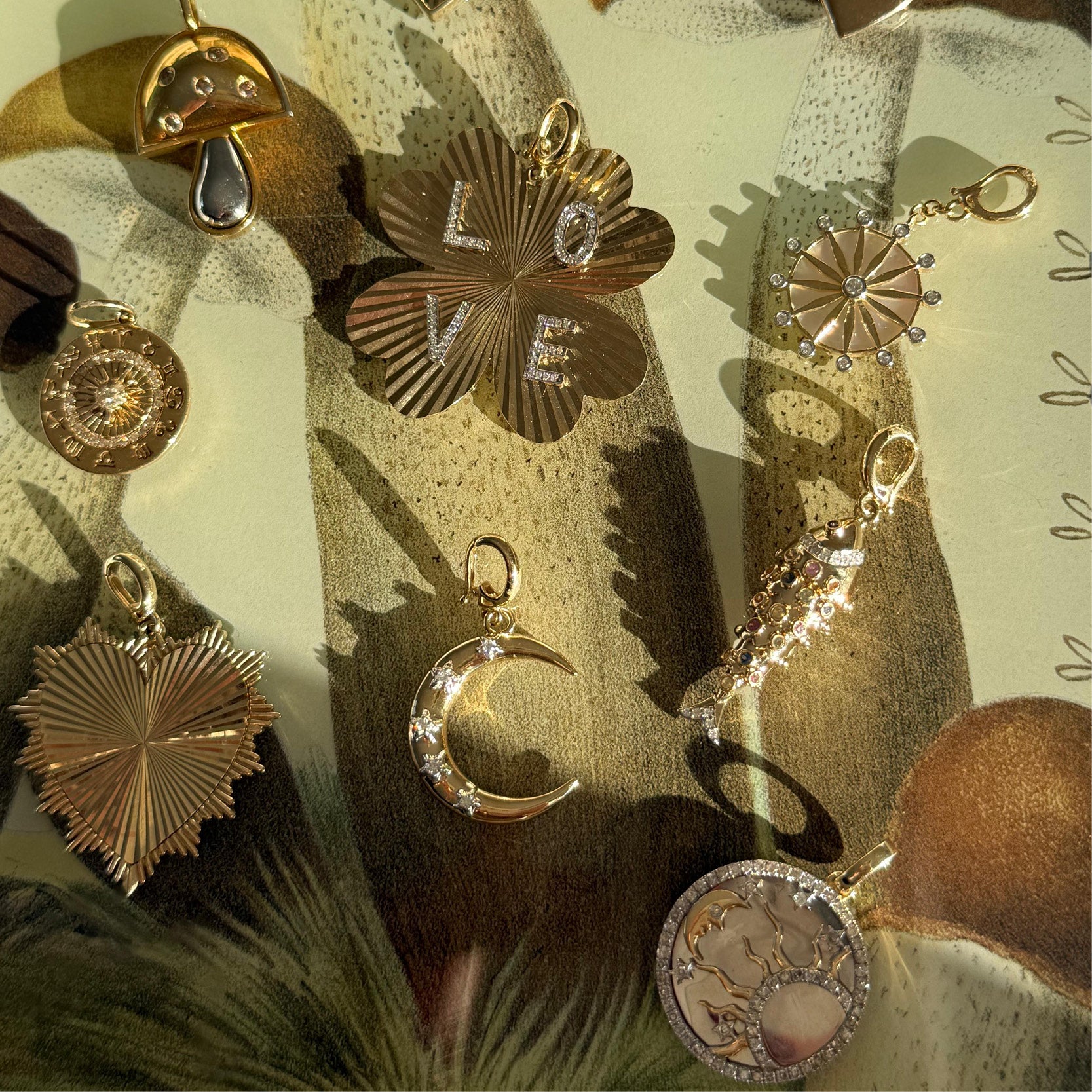 Sun & Moon Diamond Charm