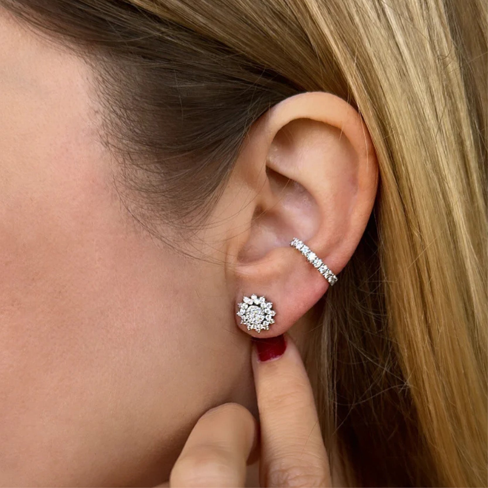 Illusion Diamond Studs (Sun Halo)