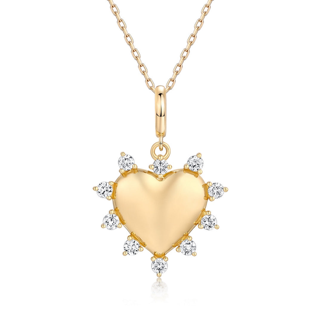 Diamond Halo Heart Charm