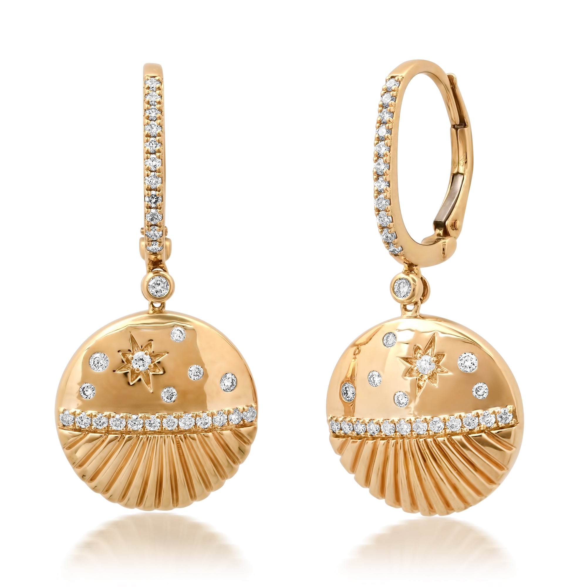 Celestial Disc Drop Earrings